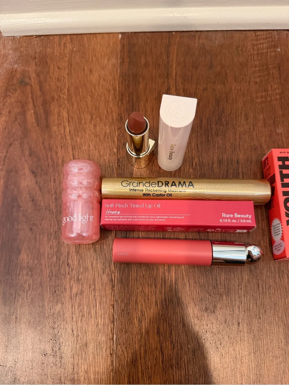 Rare Beauty Lip Products Set — Pink, Coral, Nude